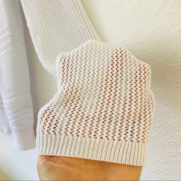 Vince Open Weave Knit Crewneck White Sweater S - Picture 7 of 13